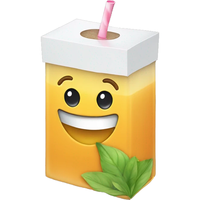 Juice box with smile emoji