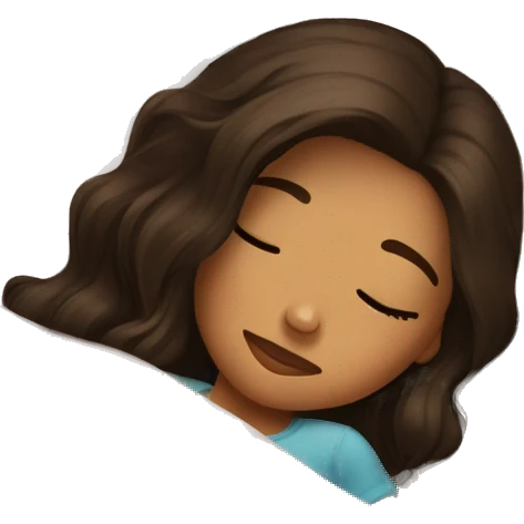Brunette girl nap time emoji