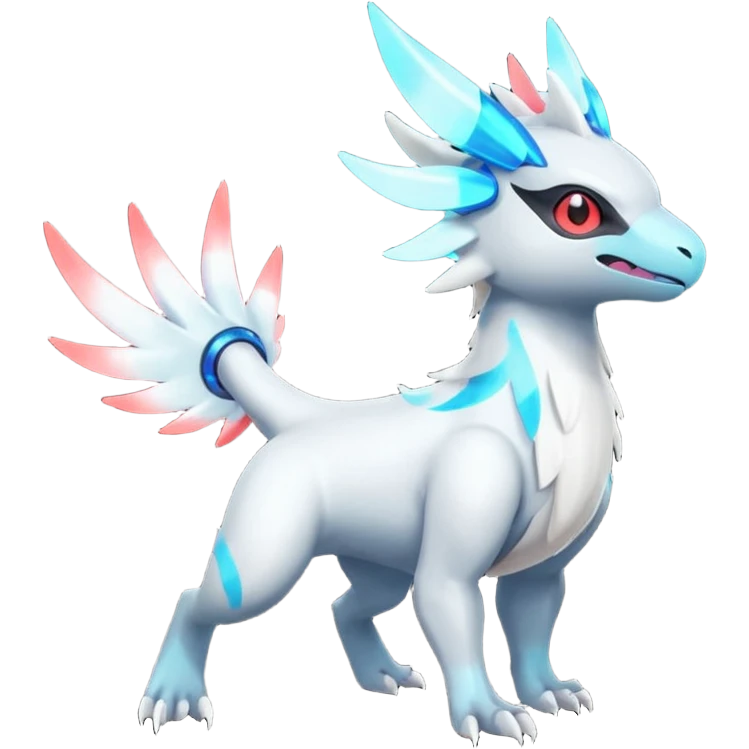 Neon Vibrant Pulsating Trail-glowing Chromatic Trico-Absol-Salamence-Silvally-fusion-hybrid emoji
