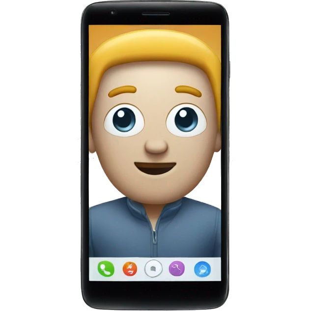 smart phone with a person on it emoji
