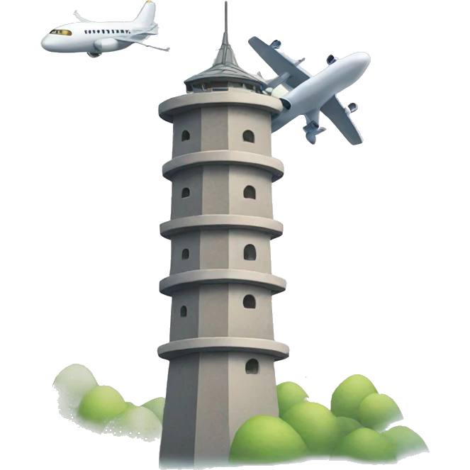 Tower with plane emoji