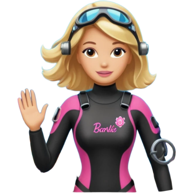 Barbie scuba diving emoji