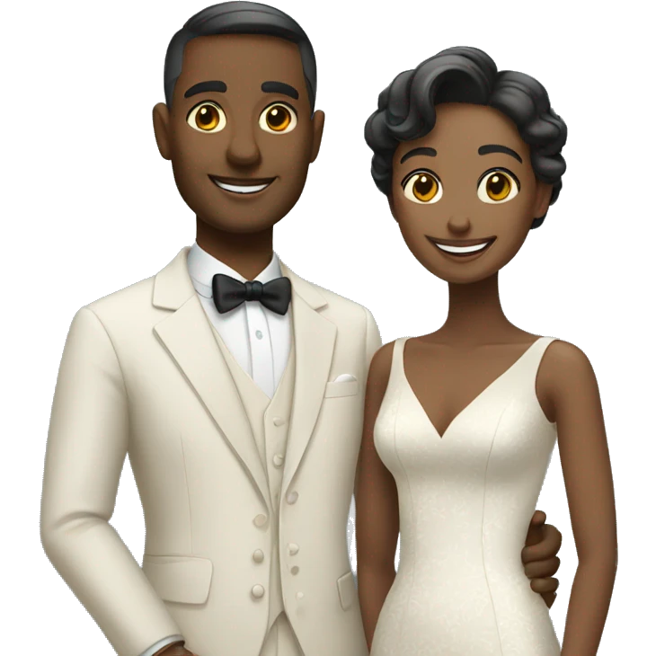 smiling couple in formal attire emoji