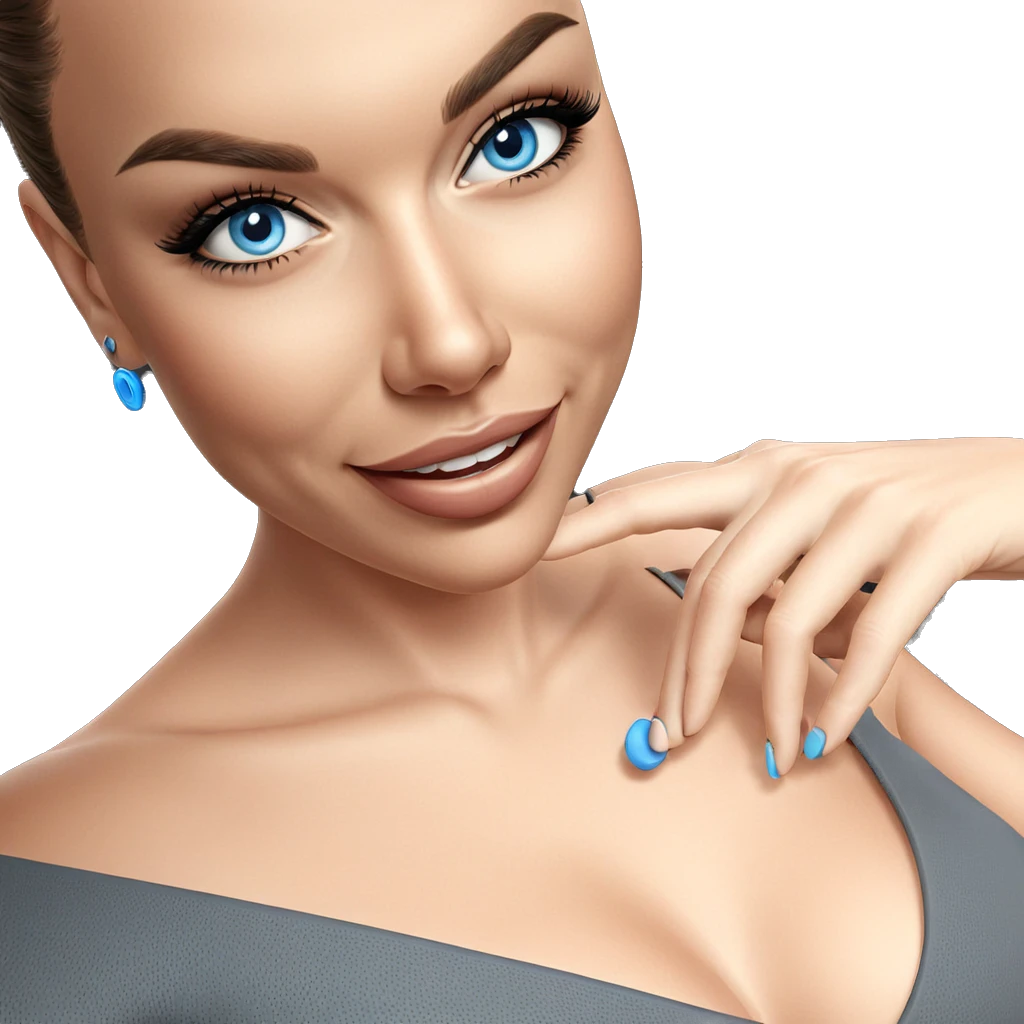 smiling girl with blue eyes emoji