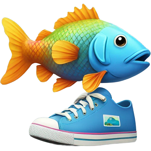 Fish with shoes  emoji