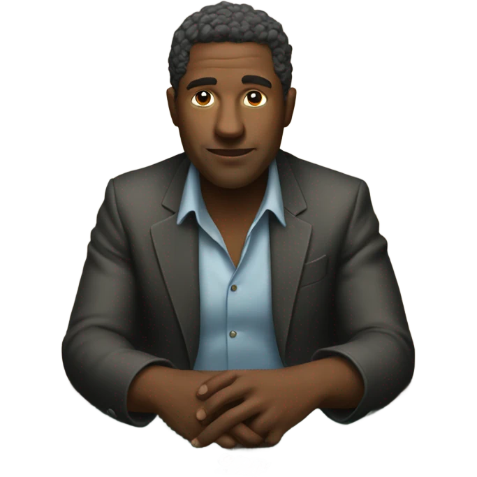 Man sitting in a poker table emoji