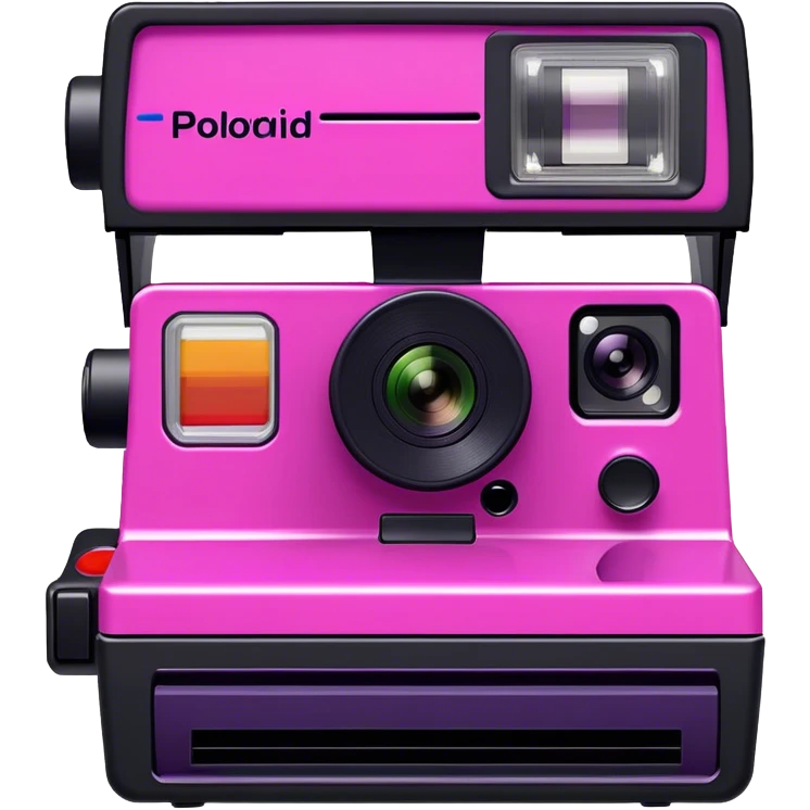 Pink, black, and purple Polaroid 637 Spice Cam camera emoji