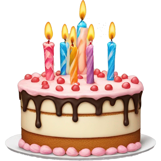birthday cake with candles  emoji