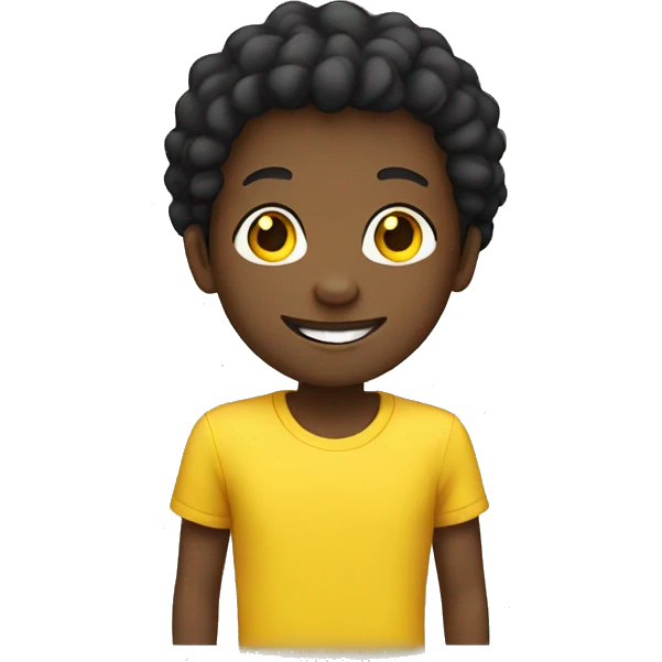 smiling black boy in yellow shirt emoji