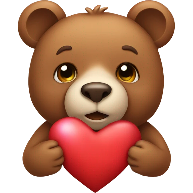 Bear holding heart emoji