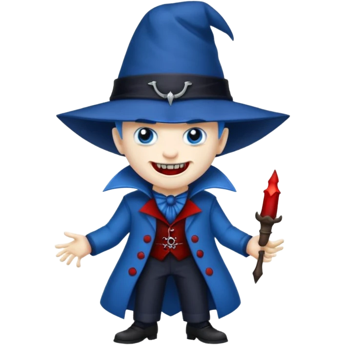 Vampire with blue hat,full body. emoji
