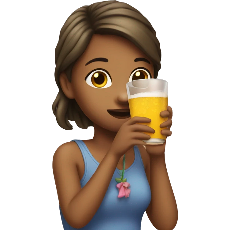 Girl drinking emoji