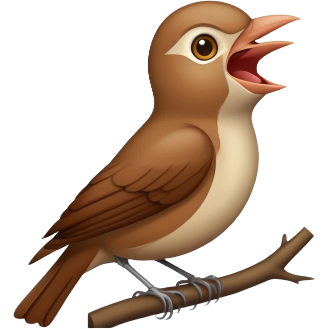nightingale bird singing with open beak emoji