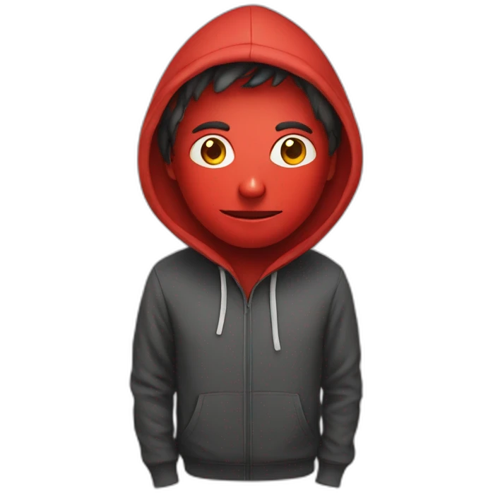 emoji  programmer with tomato face in hoodie emoji