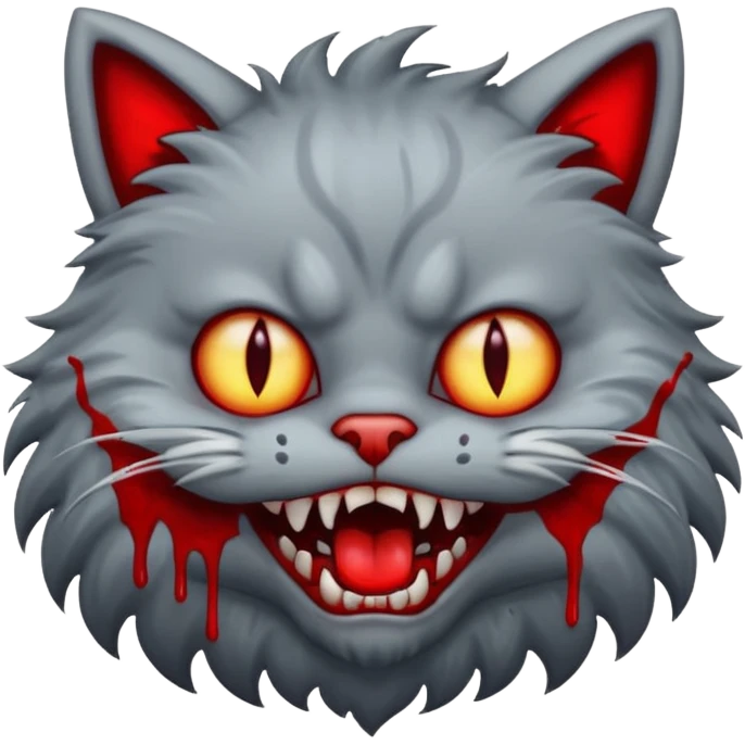 scary cannibal cat emoji