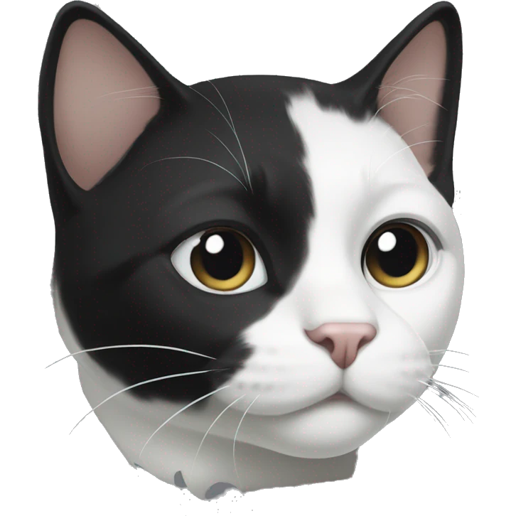 Black white cat emoji
