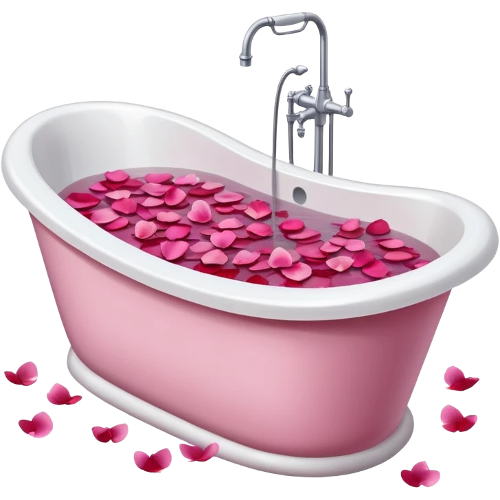 Bath tub with rose petals  emoji