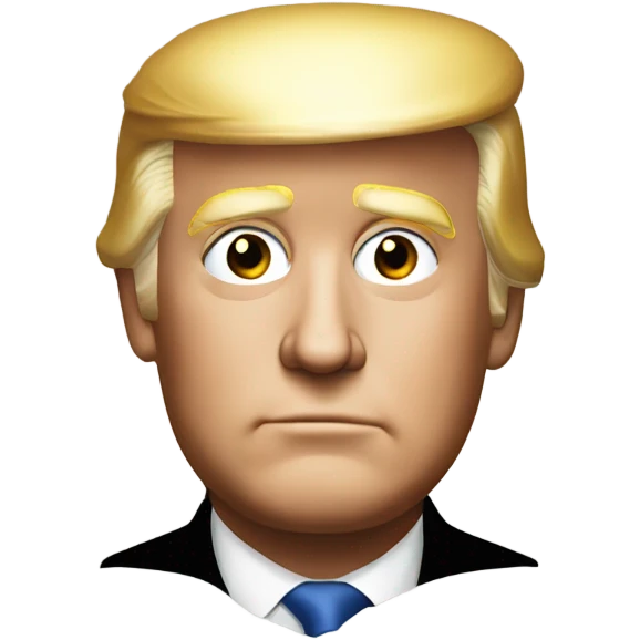 A three-quarter profile portrait of Trump.
 emoji