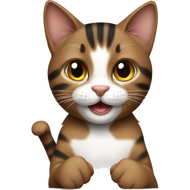 brown black tabby cat showing thumbs up emoji