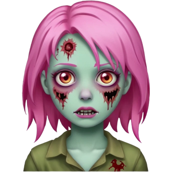 girl zombie with pink hair emoji