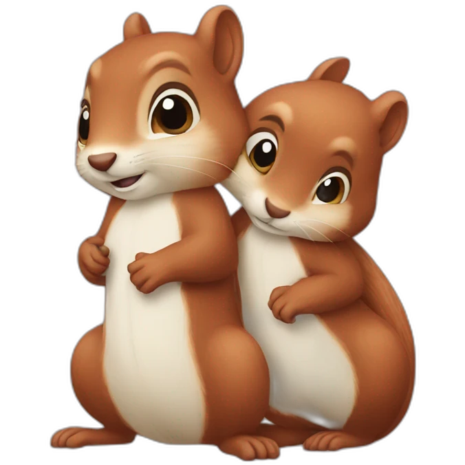 Squirrels hugging emoji