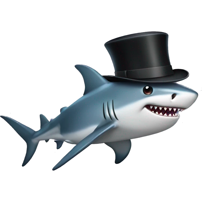 shark with tophat emoji