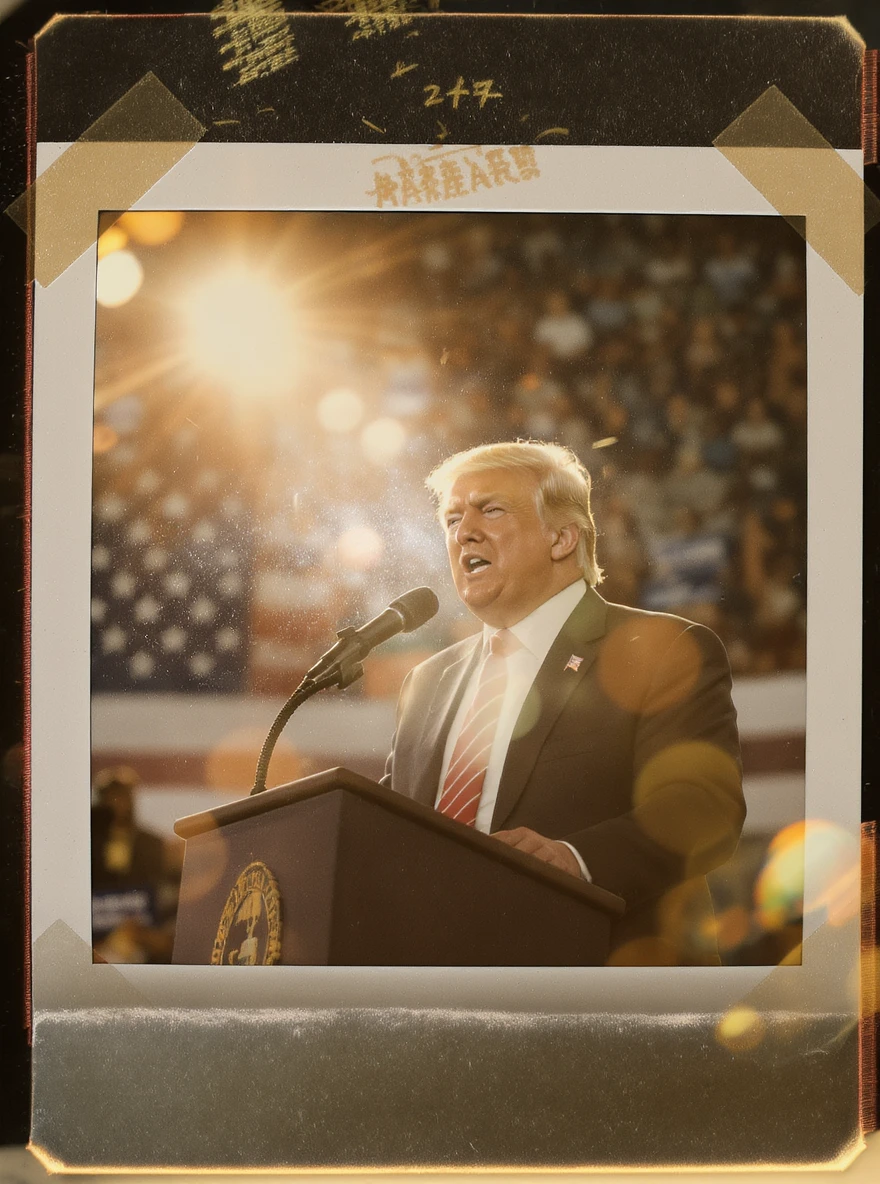 Donald Trump speaking at a rally emoji