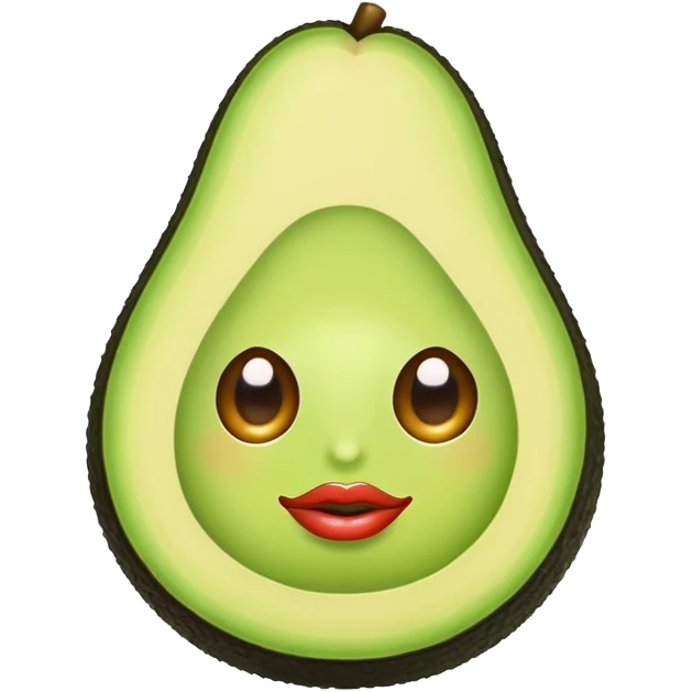 Aguacate con labios y pestañas  emoji