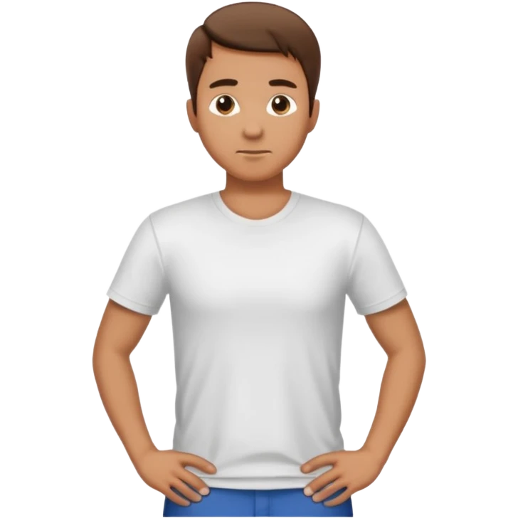 Side view of Man standing with his hands on his hips emoji