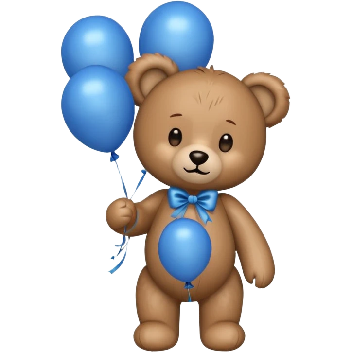teddy bear holding balloons, birthday, cute emoji
