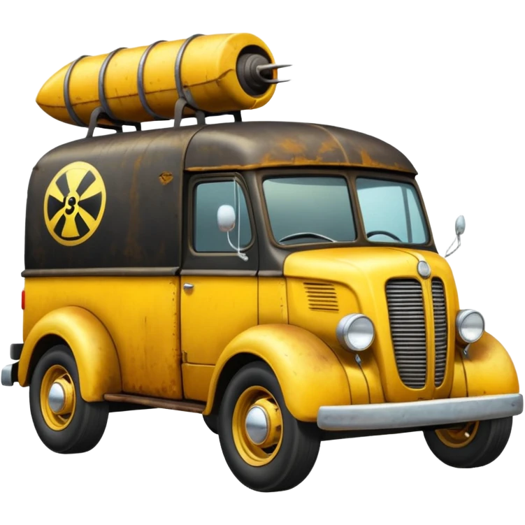 Professional exterminator’s antique tall moving van hot rod emoji