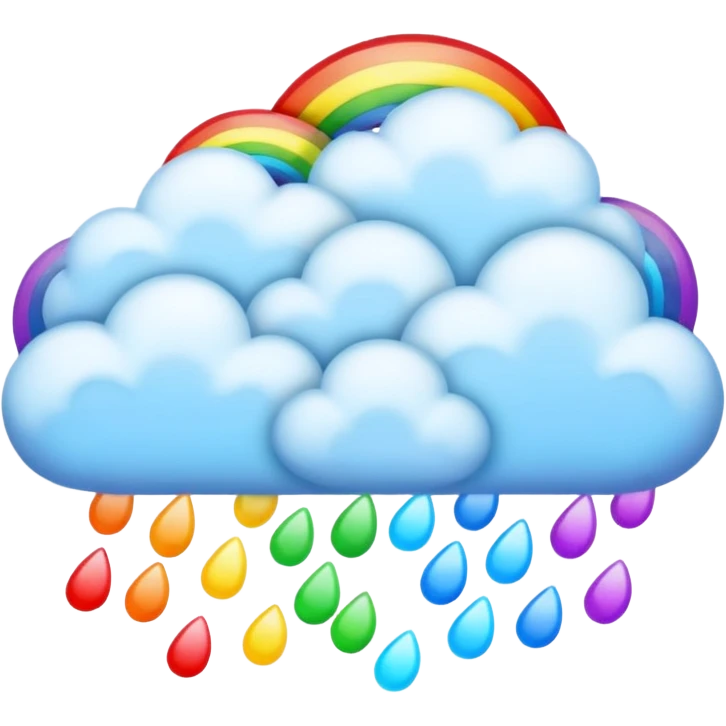 Rainbow clouds raining  emoji