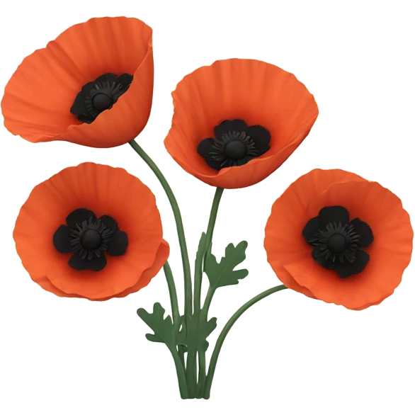 Poppy with black leaves  emoji