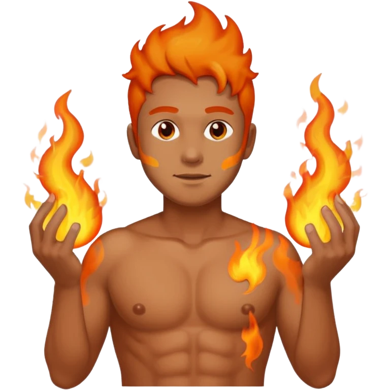 A man with his nipples on fire emoji