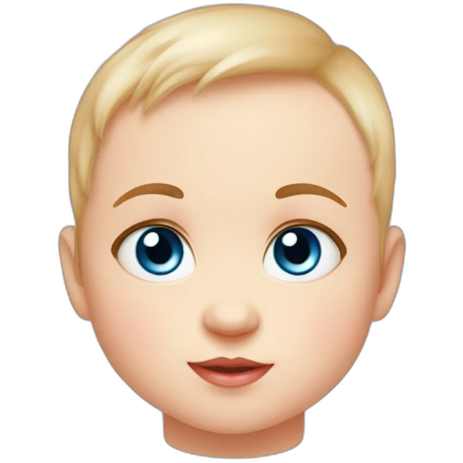 little 3 months-old, adorable, blue-eyed baby with almond eyes and chubby emoji