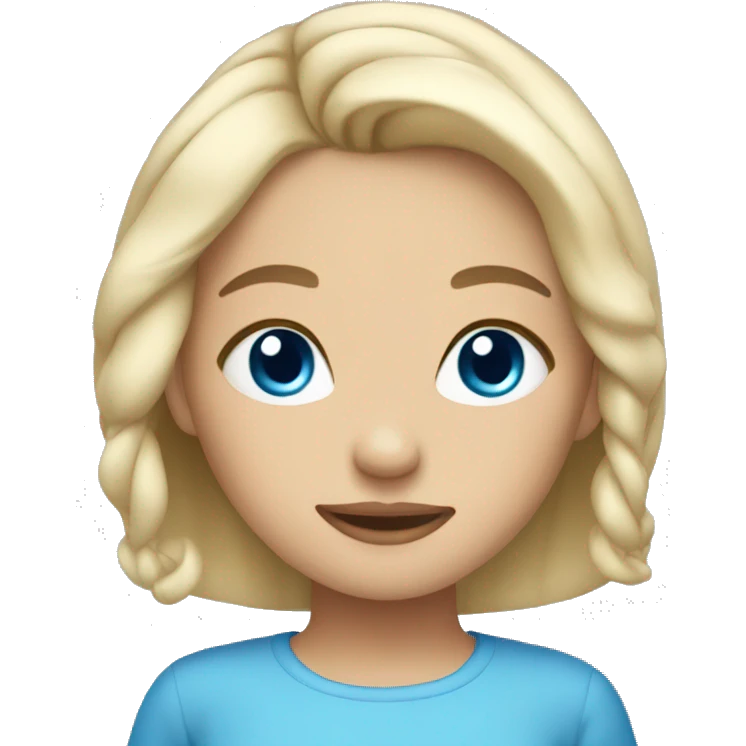 Cute girl with ash blonde hair and blue eyes emoji