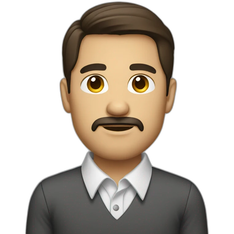 brunette man with a goatee wearing a business shirt emoji