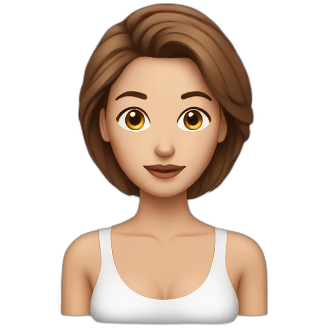 woman making botox with brown hair emoji
