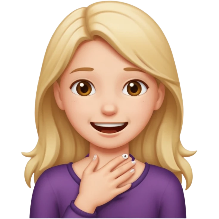 girl choking herself smiling  emoji