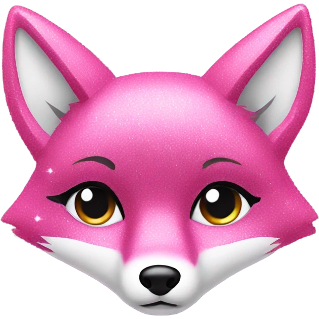 Pink fox with glitter  emoji
