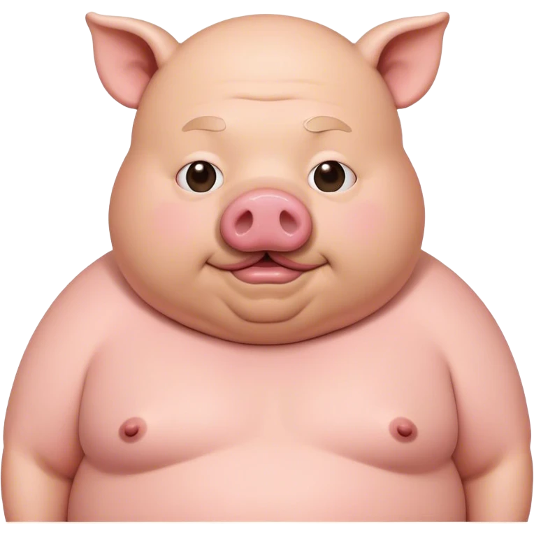 Pig faced fat man body emoji