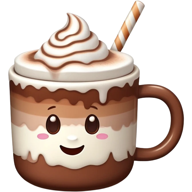  mug of hot chocolate with marshmallows  emoji
