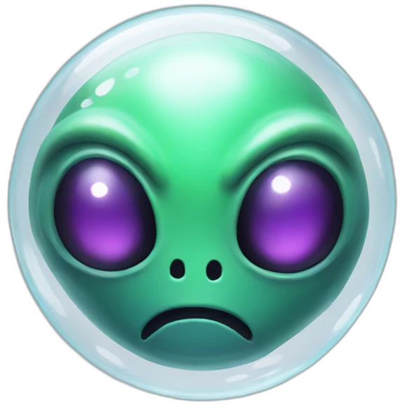 alien head in bubble emoji