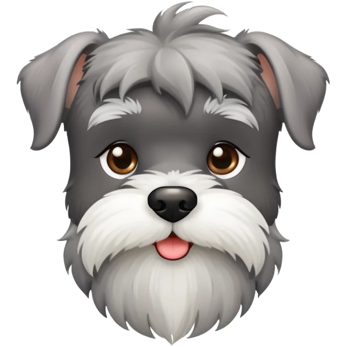 super cute schnauzer dog with fluffy beard emoji