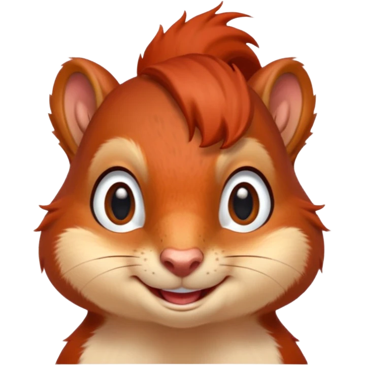 emoji Realistic sexy red Mama squirrel withe freckles. smiling eyes. For profil pic. emoji