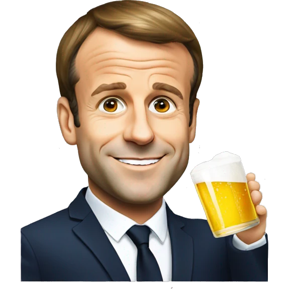 Emmanuel Macron drink beer emoji