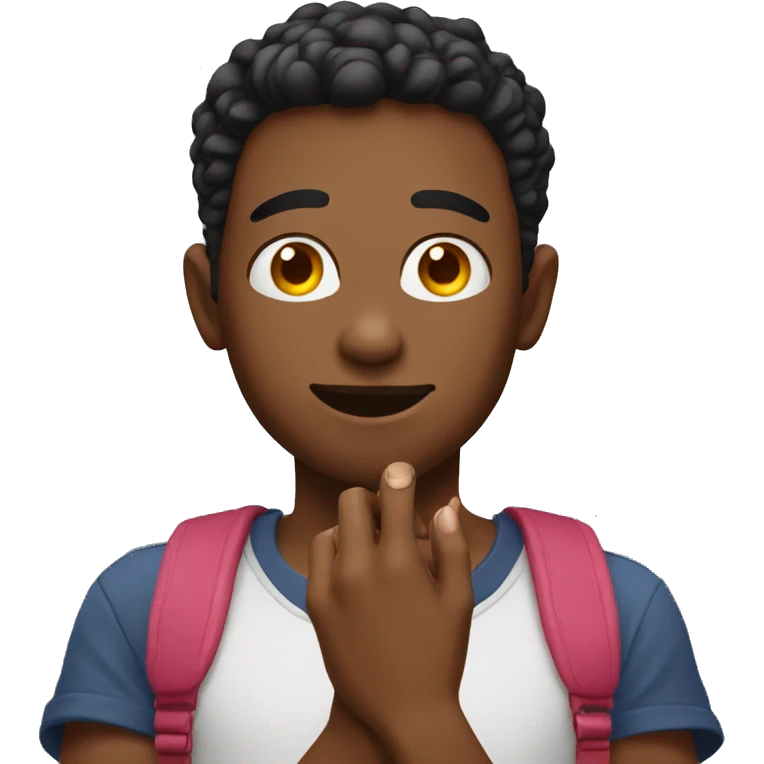 emoji of a gay boy looking at his nails , and the camera position should be from side angle emoji