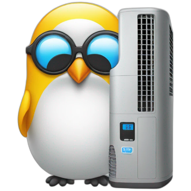 Pingouin with air conditioner  emoji