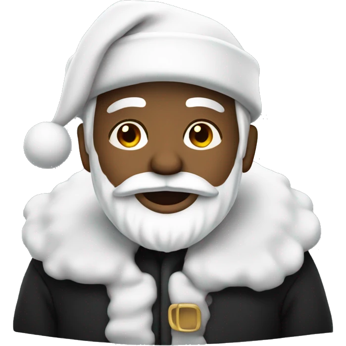 White Santa wearing a black hat and coat  emoji