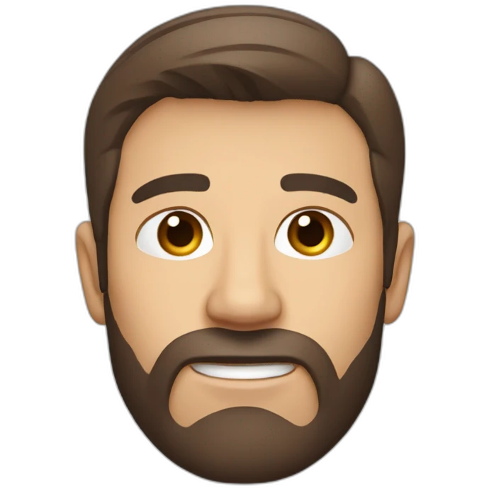 male, brown hair, brown eyes, mid 40s, from Argentina, short beard, with torso visible emoji